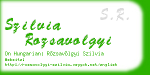 szilvia rozsavolgyi business card