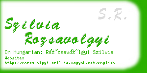 szilvia rozsavolgyi business card